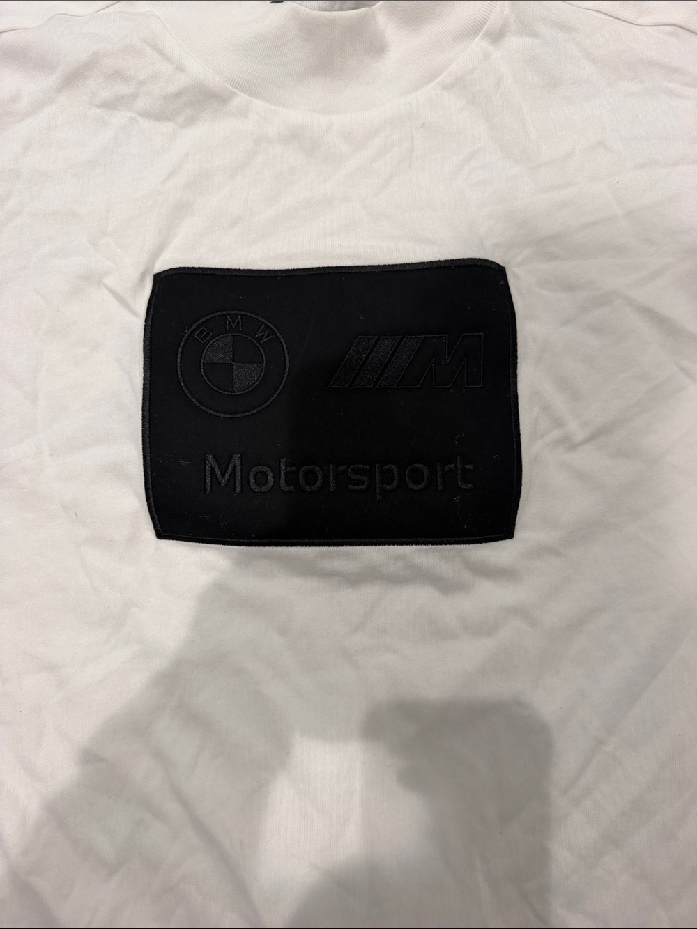 NWT BMW Men's White Tee with Black Motorsport Patch